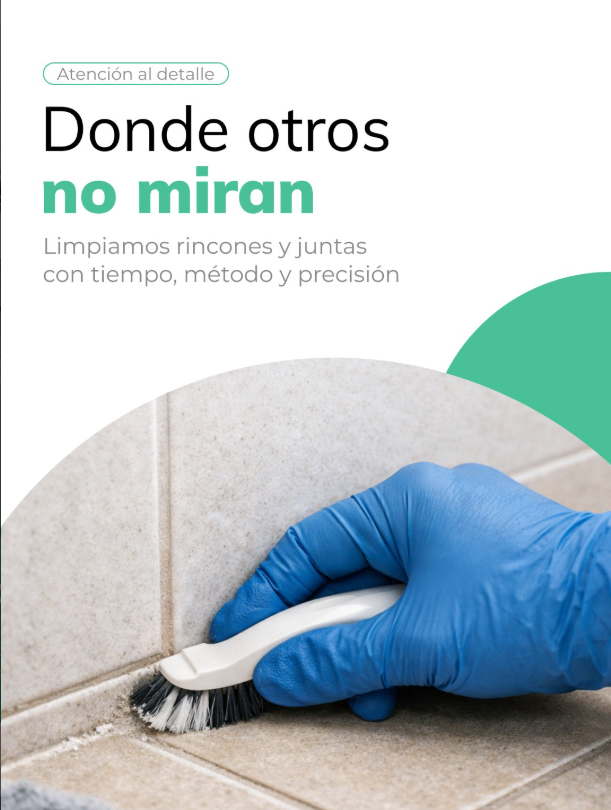 Desengrasamos cocina, saneamos baños, limpiamos azulejos y juntas, aspiramos zonas ocultas, repasamos interruptores, puertas y lámparas, y dejamos cristales sin velos.